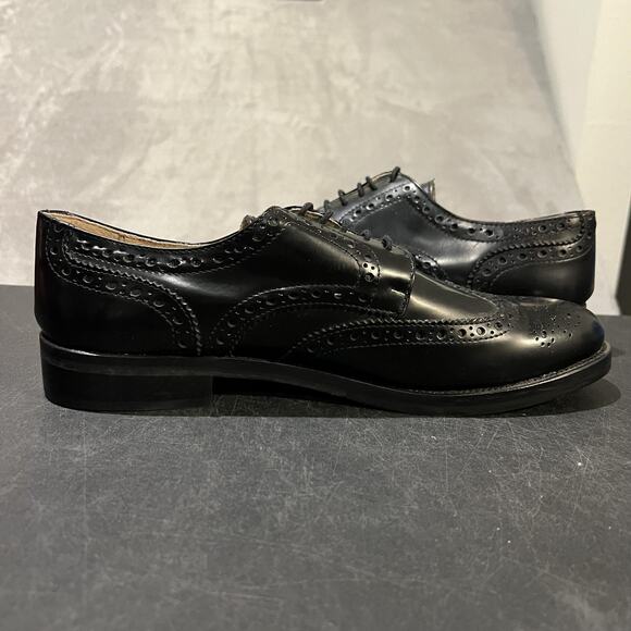 Leone Dress Shoes Mens Size 43 Black Leather Brogue Wingtip Made In Italy main image 5
